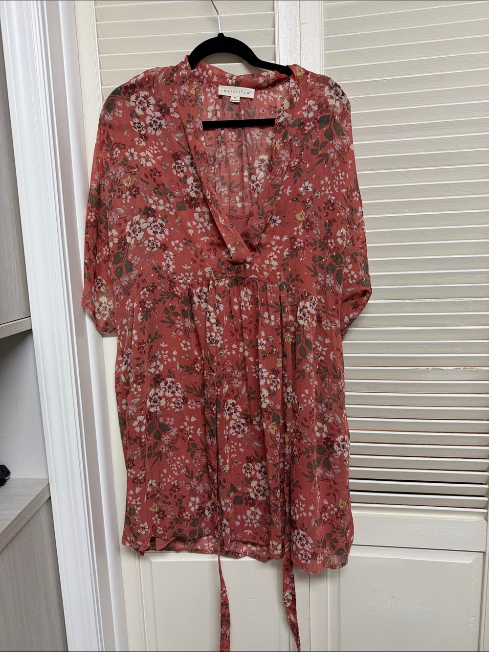 NWOT lovestitch Floral Babydoll Dress in Dusty Rose